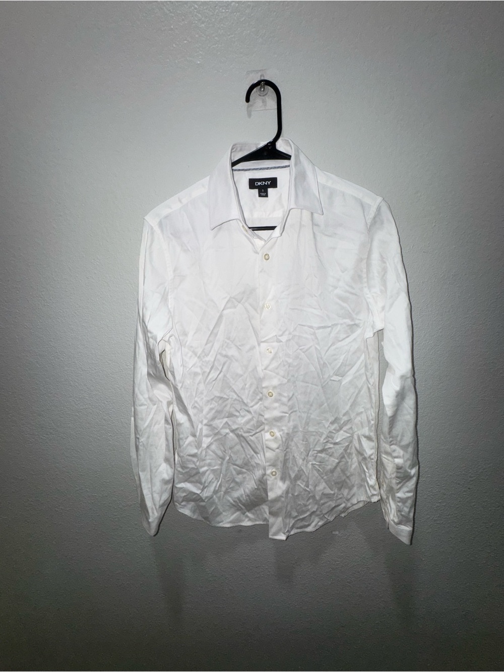 DKNY Men’s White Button-Front Dress Shirt